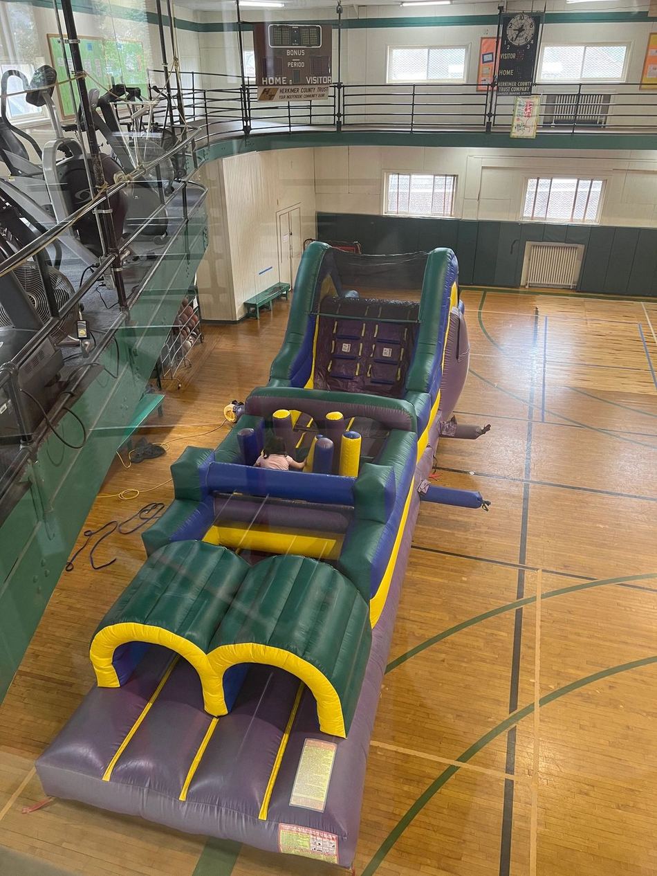 Bounce house rental set up outdoors