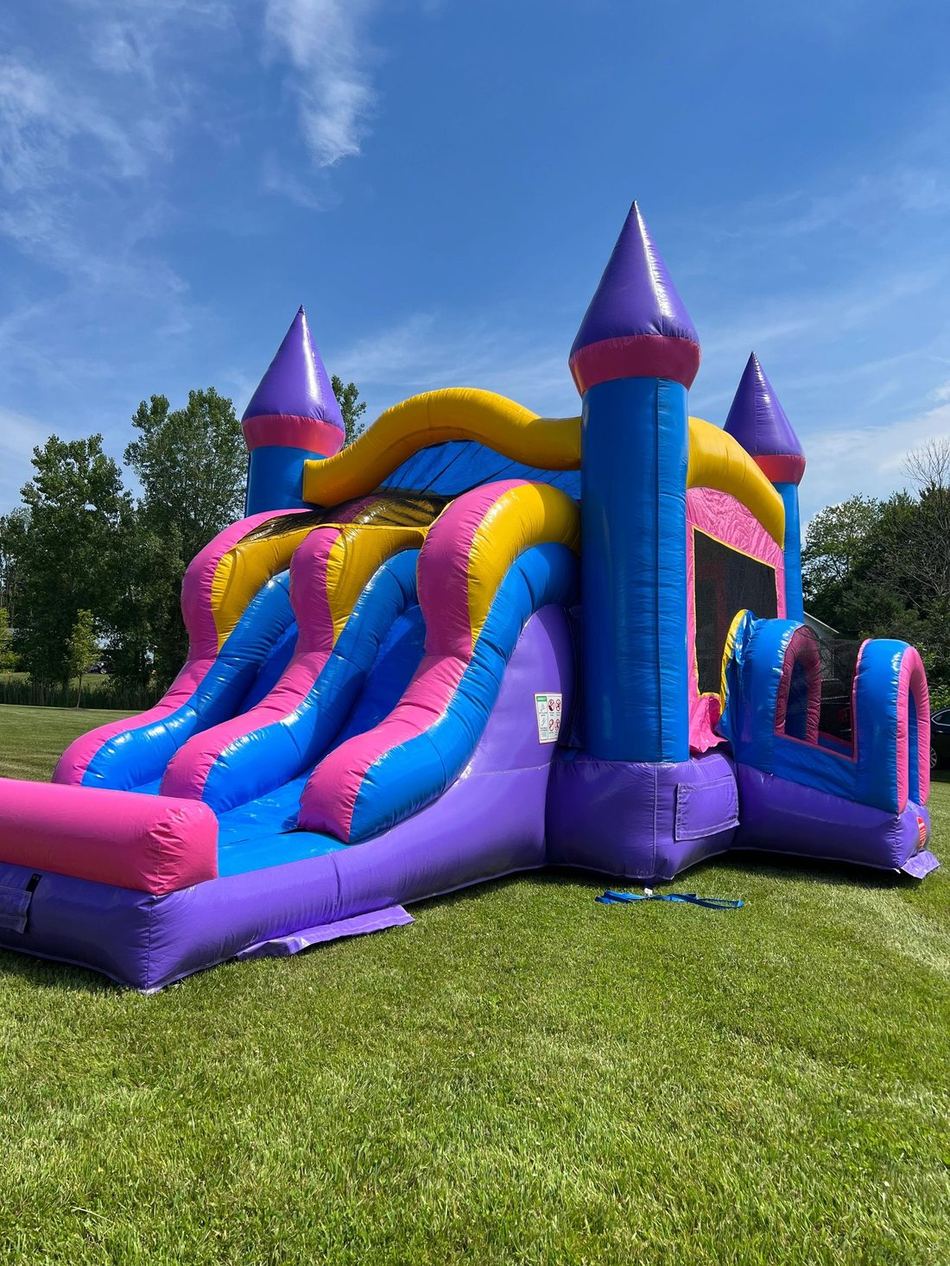 Inflatable slide at an event