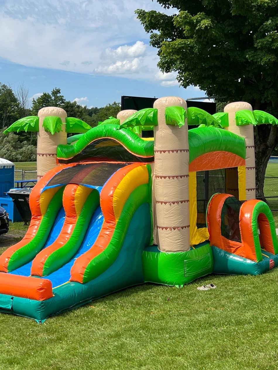 Bounce house at a backyard event